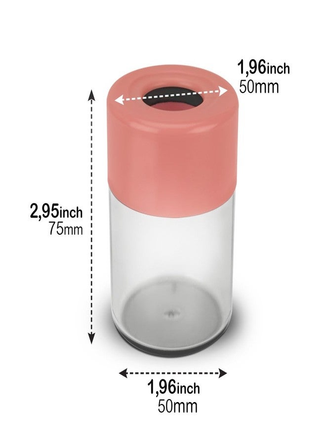Acrimet Magnetic Paper Clip Holder Dispenser, Round Design, 100 Regular Paper Clip Capacity (Clear Crystal Base/ Pink Magnetic Lid) (2 pack) - Image 4