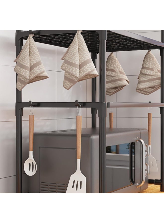 Arabest Microwave Oven Rack - Microwave Stand for Kitchen | Adjustable Microwave Stand | Kitchen Microwave Rack with Storage Shelf | Heavy Duty Utility Storage Shelf with Hooks for Kitchen Countertop - Image 3