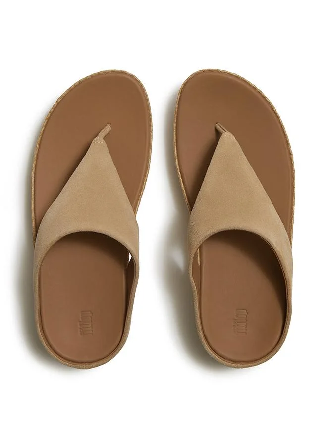 فيت فلوب LULU LUX GRAPHIC-WEAVE SUEDE TOE-POST SANDALS