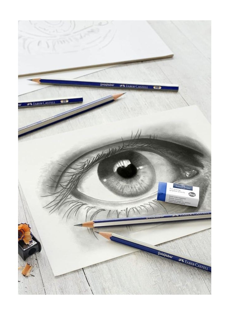 FABER-CASTELL 8-Piece Graphite Sketch Set Blue/Black/White - Image 3