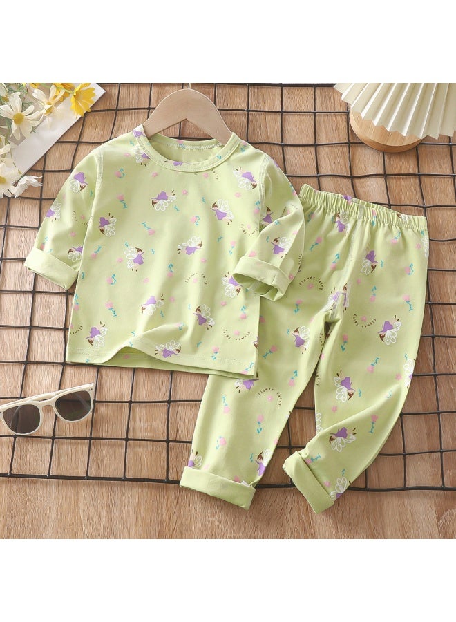 Children's Pajamas Set Spring Lycra Cotton Baby Underwear Boys' Home Clothes Girls' Autumn Clothes Autumn Trousers Children's Clothing