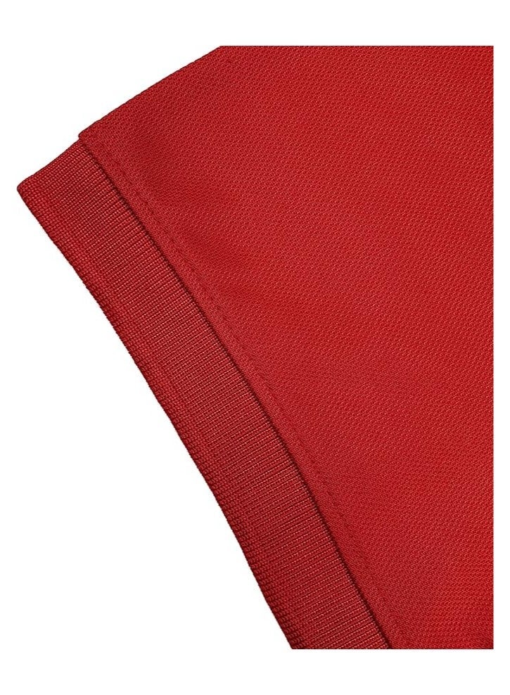 كول تيكس تي شيرت بولو أحمر سادة من القطن والبوليستر للجنسين من Cooltex مصنوع من خامة جافة ورائعة وأكمام قصيرة ناعمة ومريحة - Image 3