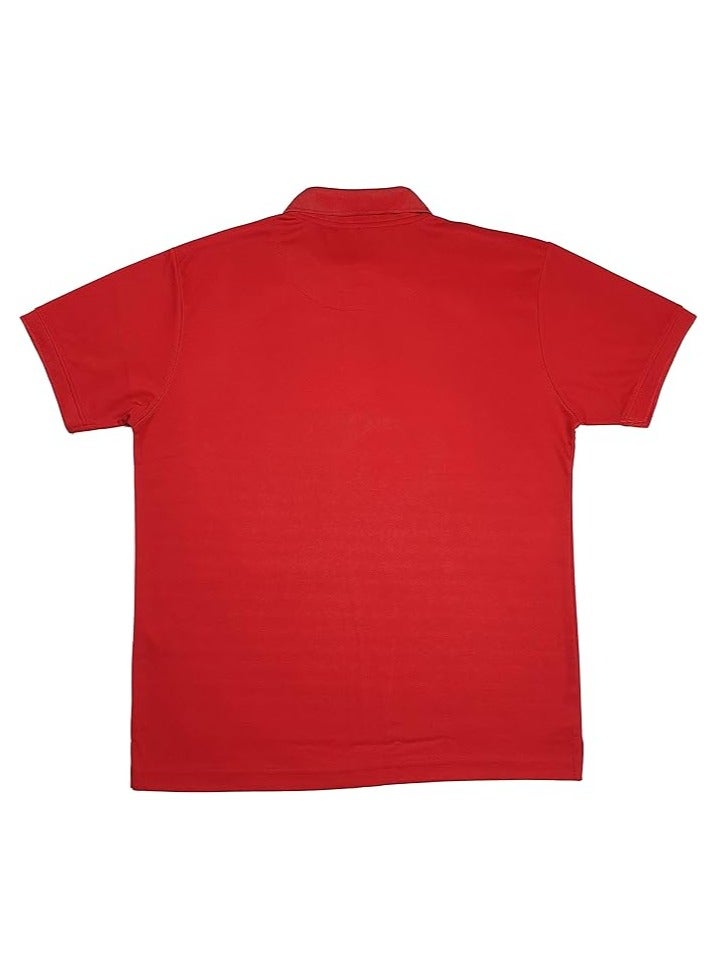 كول تيكس تي شيرت بولو أحمر سادة من القطن والبوليستر للجنسين من Cooltex مصنوع من خامة جافة ورائعة وأكمام قصيرة ناعمة ومريحة - Image 4