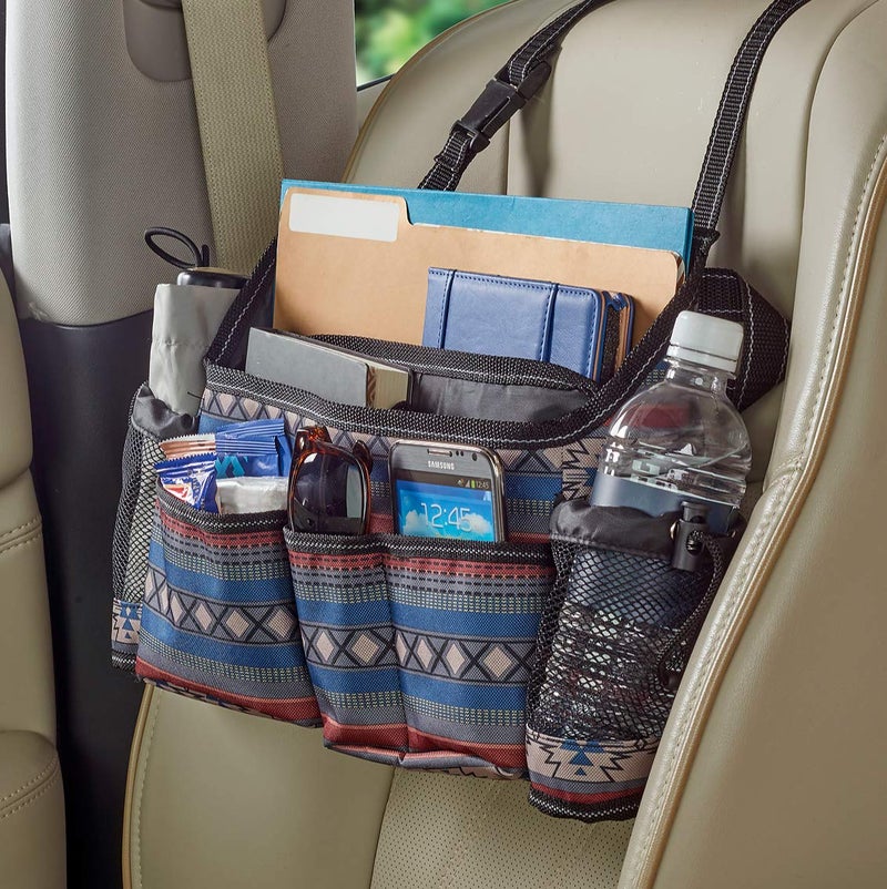 High Road SwingAway Front Seat Car Organizer for Daily Driving Essentials with Side Bottle and Cup Holders
