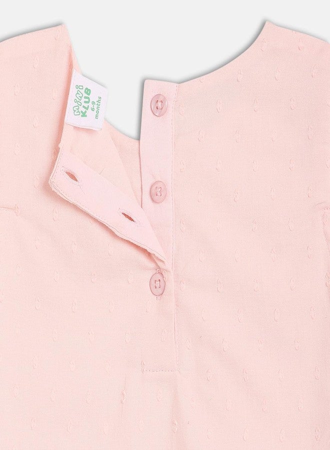 miniklub Cotton Half Sleeves Self Design Top - (2-3Y) Pink - Image 4