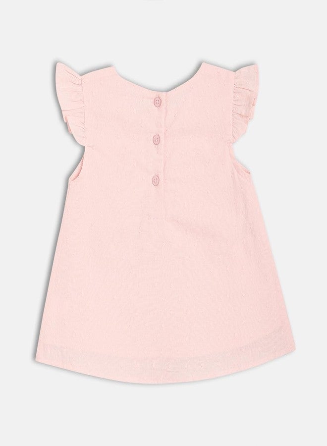 miniklub Cotton Half Sleeves Self Design Top - (2-3Y) Pink - Image 2