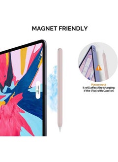 Ahastyle Ultra Thin Sleeve Silicone Skin Cover Compatible With Apple Pencil 2Nd Generation Ipad Pro 11 12.9 Inch2 Pack (Black & Pink)  - Image 4