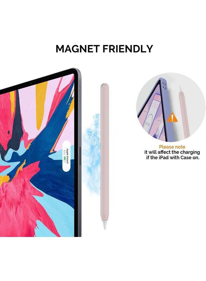 Ahastyle Ultra Thin Sleeve Silicone Skin Cover Compatible With Apple Pencil 2Nd Generation Ipad Pro 11 12.9 Inch2 Pack (Black & Pink) - Image 4