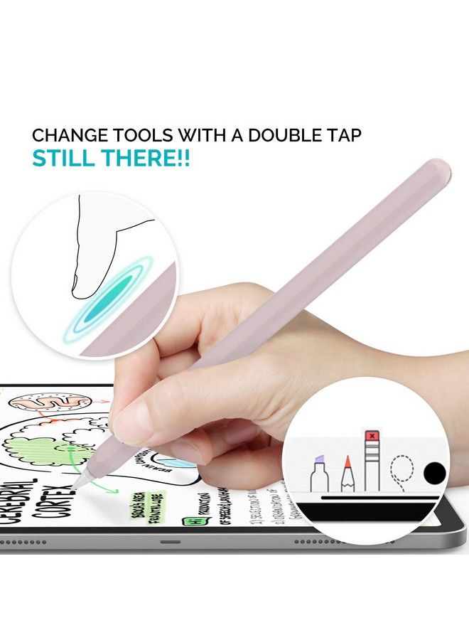 Ahastyle Ultra Thin Sleeve Silicone Skin Cover Compatible With Apple Pencil 2Nd Generation Ipad Pro 11 12.9 Inch2 Pack (Black & Pink) - Image 5