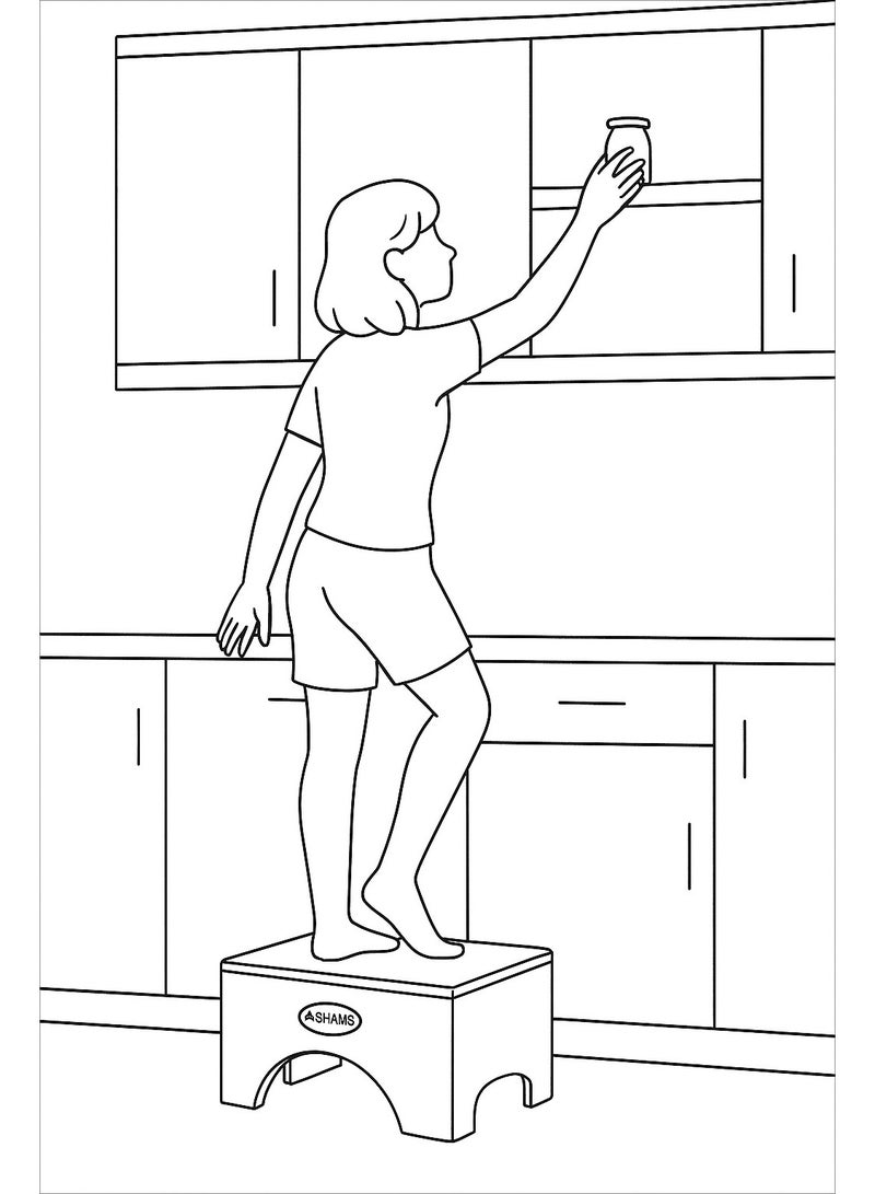 كرسى خشب طبيعى لمساعدة الكبار والصغار للاستخدامات النختلفة فى الحمام والمنزل - Image 4