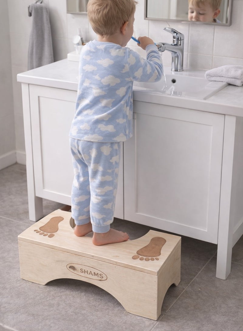 كرسى خشب طبيعى لدعم صحة القولون  وللاستخدامات المختلفة فى الحمام والمنزل يقلل الالم بتحسين وضعية الجسم ويساعد على الاخراج الطبيعة - Image 2