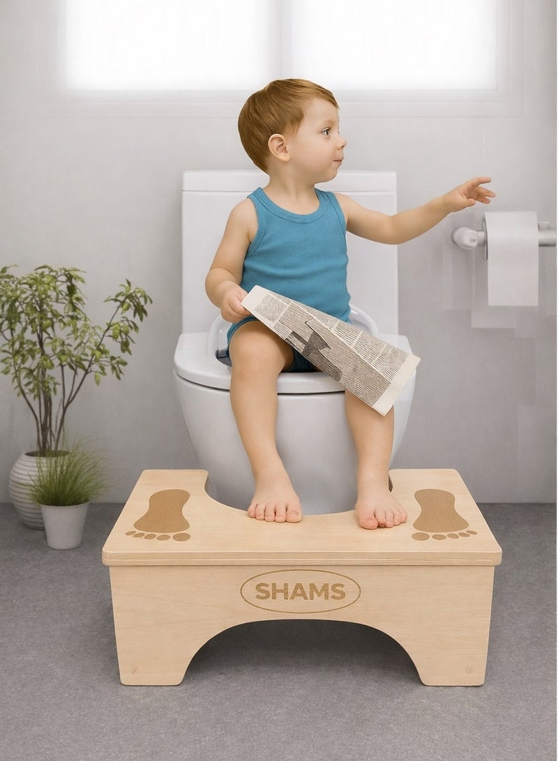 كرسى خشب طبيعى لدعم صحة القولون  وللاستخدامات المختلفة فى الحمام والمنزل يقلل الالم بتحسين وضعية الجسم ويساعد على الاخراج الطبيعة - Image 4