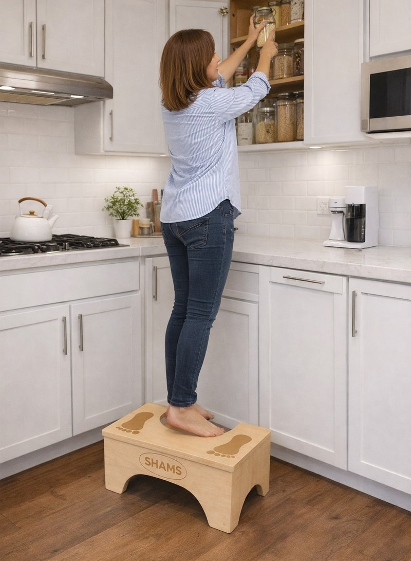 كرسى خشب طبيعى لدعم صحة القولون  وللاستخدامات المختلفة فى الحمام والمنزل يقلل الالم بتحسين وضعية الجسم ويساعد على الاخراج الطبيعة - Image 5