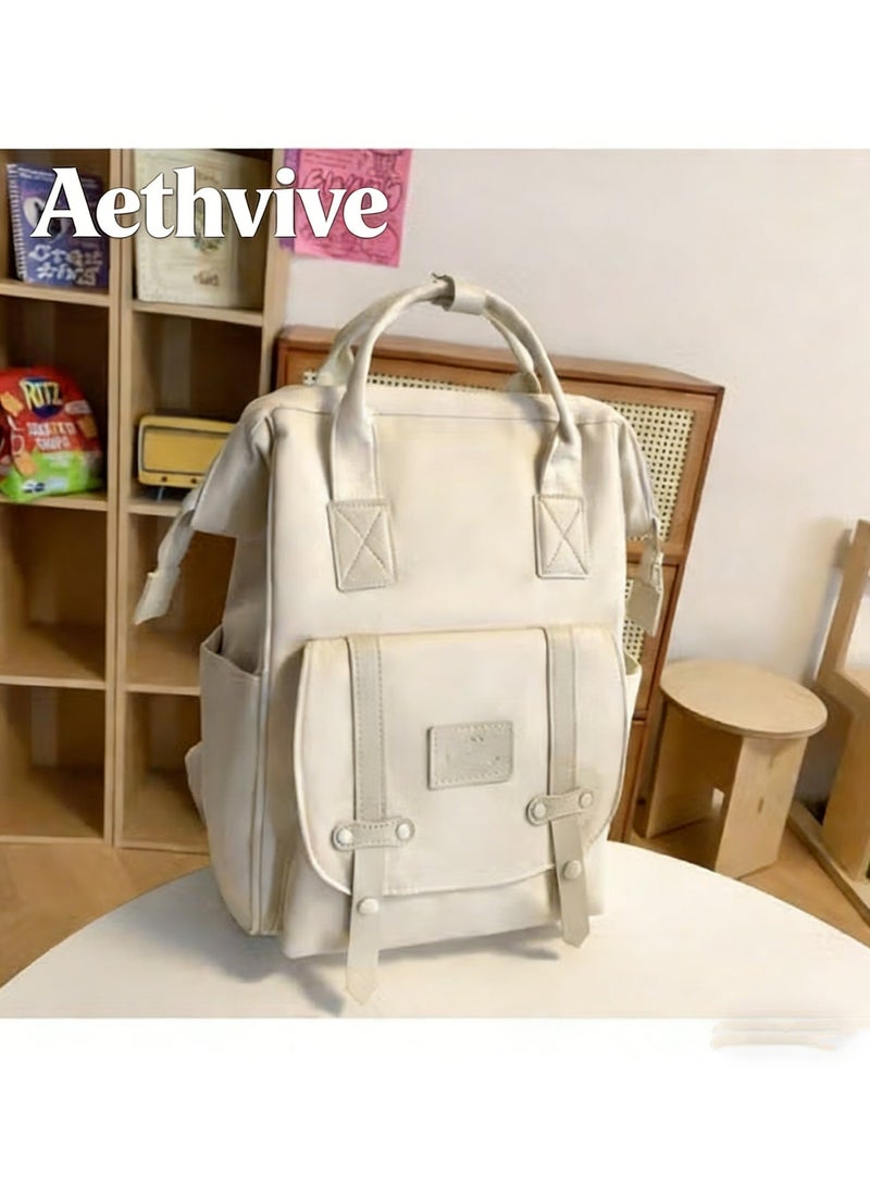 Aethvive Unisex Casual School Bag, Large Capacity Baby Diaper Bag Backpack, Multi Function Portable Mom Bag, Personality Travel Backpack - Image 1