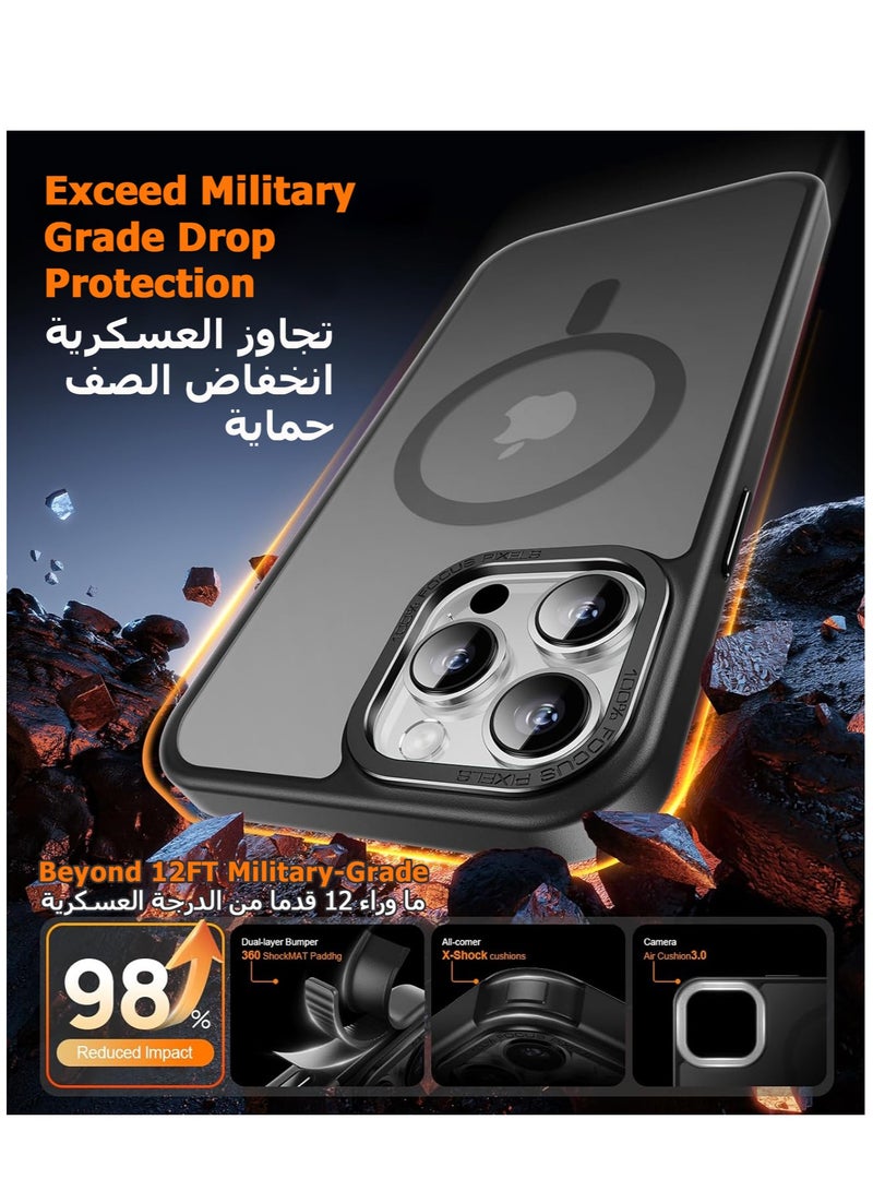 Concretization iPhone 12/ 12 Pro Magnetic MagSafe Case,【Full Shockproof Protection】Translucent Matte Back, Slim Phone Cover with Strong Magnet for Apple 12/ 12 Pro (2020)(Black) - Image 5