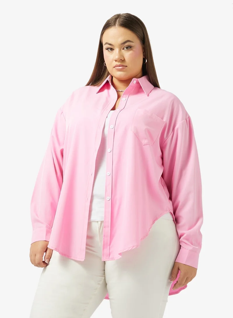 جينجر بلس قميص بأزرار واسع