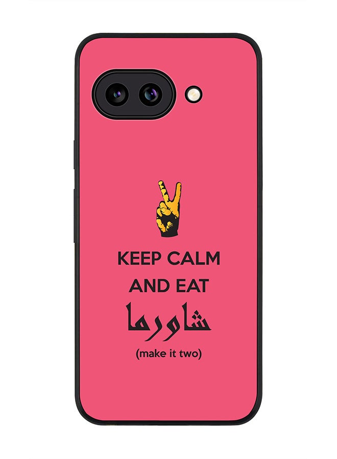 Stylizedd For Google Pixel 9a Case,Slim fit Camera Protection, Shockproof Thin Phone cover  - Keep Calm And Eat Shawarma (Pink)