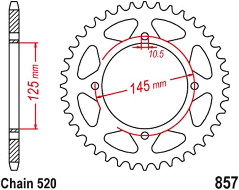 Yurefax 520 Motorcycle Rear Sprocket Gear - Image 2