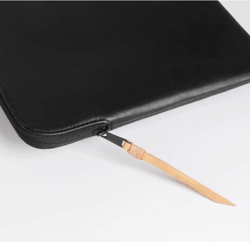 CONTACTS Faux Leather Laptop Sleeve Compatible with 16 Inch MacBook Pro 2019-2020- Zero Movement + Water-Resistant + No Scratches by Zipper - Black - Image 4