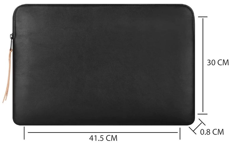 CONTACTS Faux Leather Laptop Sleeve Compatible with 16 Inch MacBook Pro 2019-2020- Zero Movement + Water-Resistant + No Scratches by Zipper - Black - Image 5