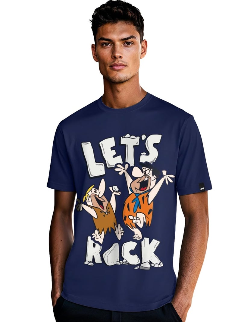 Bewakoof Official Cartoon Network Merchandise Men's Cotton Graphic Printed Regular Fit T-Shirt_608737_Blue_M - Image 1