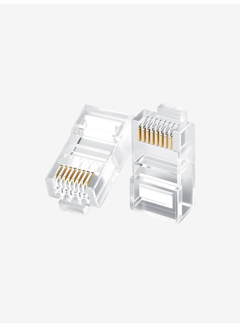 موصلات Cat6 RJ45، عبوة من 10 قطع، كابل إيثرنت LAN UTP 8P8C، موصلات معيارية مطلية بالذهب لكابلات شبكة Cat6، متوافقة مع أجهزة التوجيه والمحولات وكابلات التوصيل.
