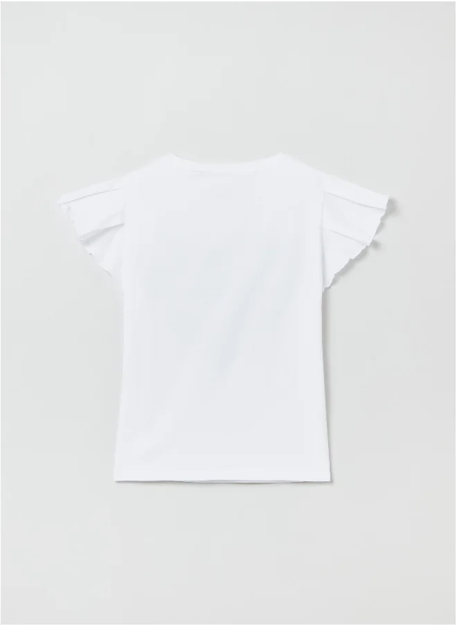 Ovs Ovs Cotton T-Shirt With Printed Lettering