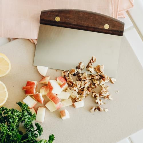 Lamson Kitchen Utensils - 4" x 6" Bench Scraper, High-Carbon Stainless Steel Dough Scraper, Ergonomic Riveted Walnut Handle, Handcrafted, Full-Tang Design, Built to Last - Image 2