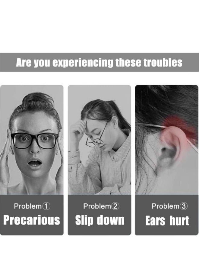 4Pcs Glasses Ear Cushions Brown, Anti-Slip Elastic Comfort Glasses Accessories - Image 3