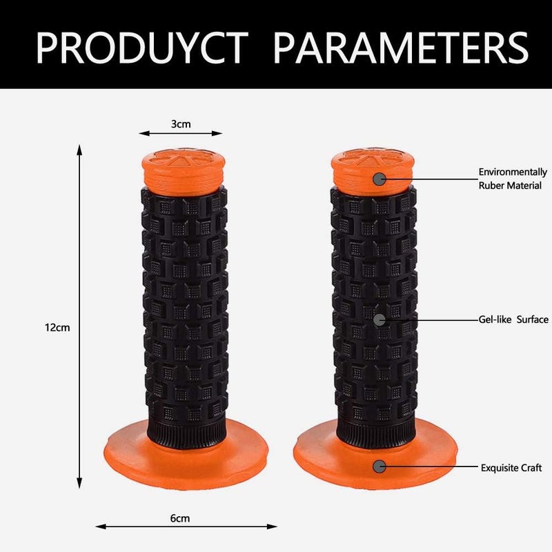 APPYU Motorcycle Grips 7/8" Dirt Bike Grip Pillow Top Grips Rubber Anti-Slip Universal Handlebar Racing Grip for Motocross ATV - Image 3
