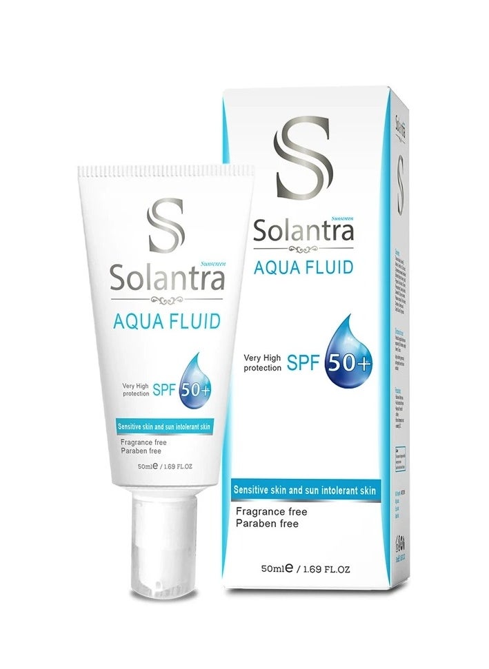 سولانترا سائل أكوا SPF50 + للبشرة الحساسة والبشرة التي لا تتحمل أشعة الشمس 50 مل  - Image 1