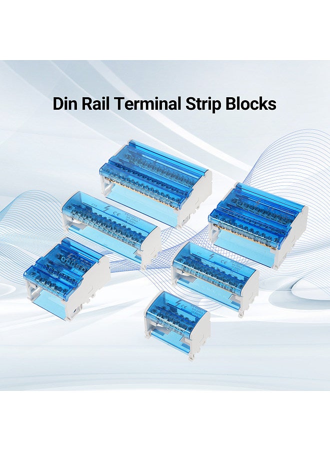 Terminal Block Junction Box 4-Level Single Phase Junction Case 411 Terminal Distribution Box Din Rail Terminal Case with Transparent Cover Distribution Protection Box
