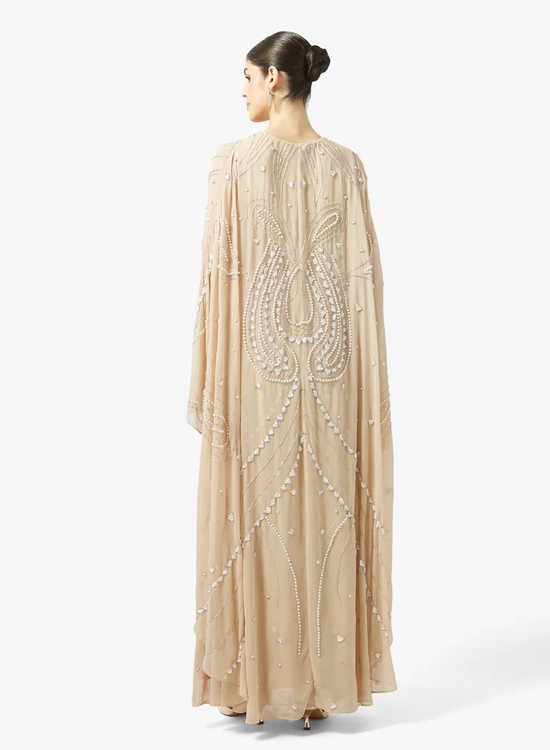 اميليا روز فستان ترتر بأكمام كاب مزينة