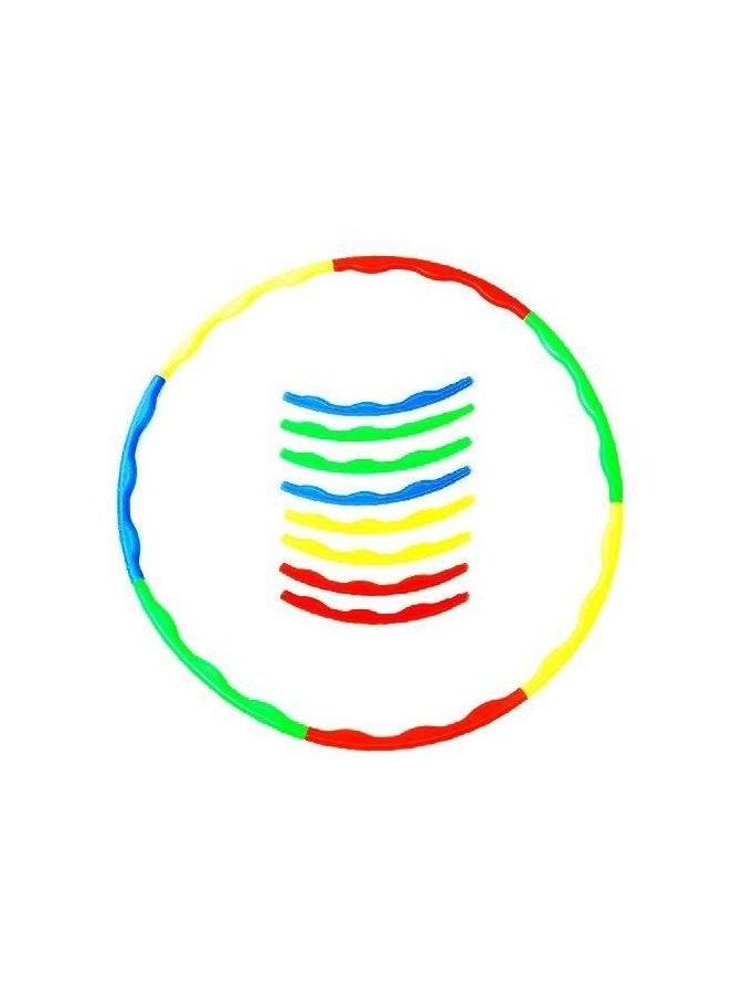 مجموعة طوق هولا هوب ملونة – 8 قطع قابلة للتجميع للأطفال والكبار – حلقة رياضية ممتعة للتمرين، الرقص، خسارة الوزن والتنسيق – طوق خفيف الوزن قابل للتعديل للعب داخل وخارج المنزل - Image 1