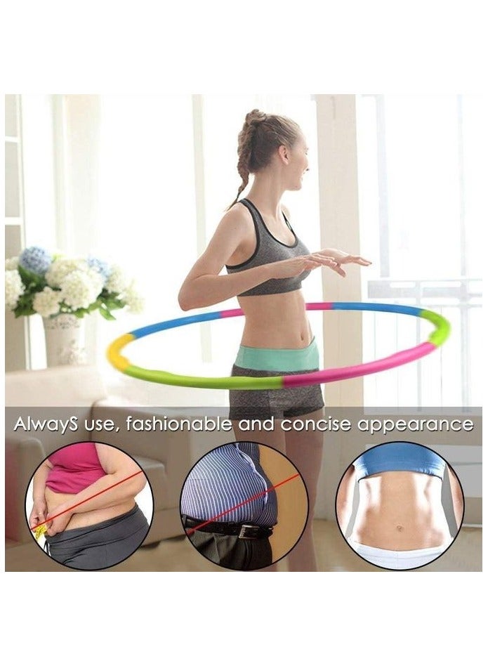مجموعة طوق هولا هوب ملونة – 8 قطع قابلة للتجميع للأطفال والكبار – حلقة رياضية ممتعة للتمرين، الرقص، خسارة الوزن والتنسيق – طوق خفيف الوزن قابل للتعديل للعب داخل وخارج المنزل - Image 4