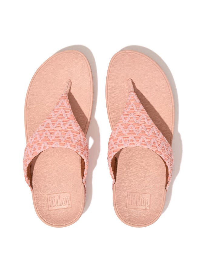 FitFlop 049-805 Fitflop Ladies Sandals Lulu Geo-Webbing Toe Thong FZ3-A35 Pink  - Image 2