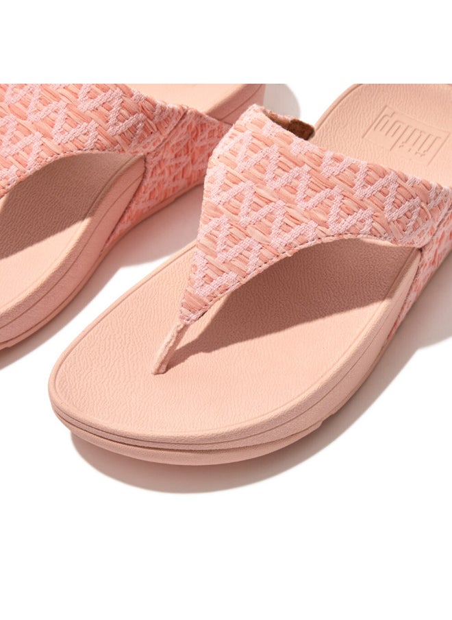 FitFlop 049-805 Fitflop Ladies Sandals Lulu Geo-Webbing Toe Thong FZ3-A35 Pink  - Image 3