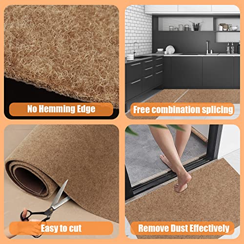 Weidear Hallway Runner Rug with Rubber Backing, Laundry Room Rug Non Slip, Washable Outdoor Indoor Rug Carpet Runner, Customized Area Rugs Mat for Entryway, Balcony, Kitchen, Garage-2FT x 6FT, Sand - Image 5