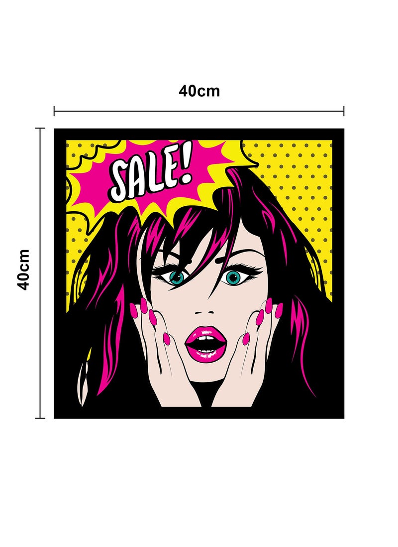 Spoil Your Wall Wall Posters with Girl Gasping Pop Art and Black Frame - Wall Arts Home Décor Photo Frames - 40x40cm by Spoil Your Wall - Image 3