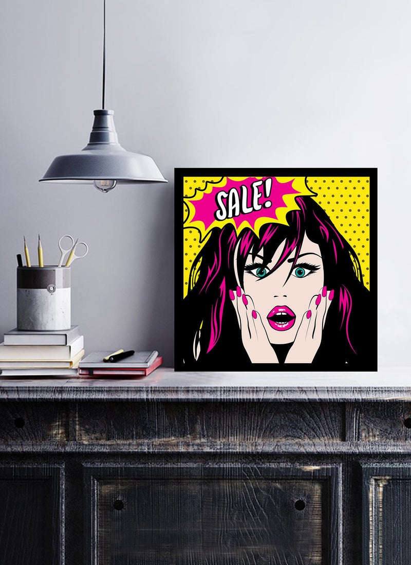 Spoil Your Wall Wall Posters with Girl Gasping Pop Art and Black Frame - Wall Arts Home Décor Photo Frames - 40x40cm by Spoil Your Wall - Image 2