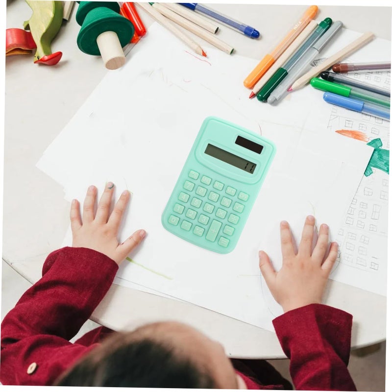 Green Portable Candy Color Calculator Lightweight Compact Design for School Office Student Easy Math Operations - Image 4