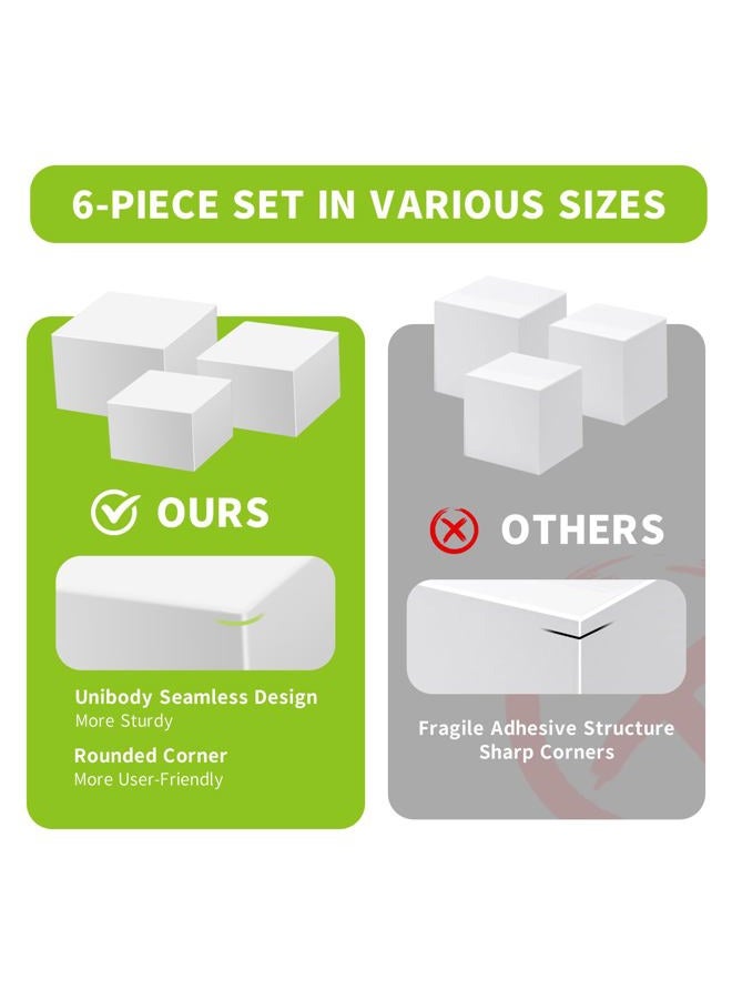 Piopiocoing 6 Pcs Various Size Buffet Risers，Food Risers for Buffet Table，White Acrylic Display Risers Shelf for Catering, Party, Jewelry & Collectibles, Acrylic white boxes for food display with - Image 5