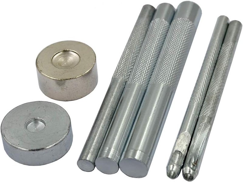 DGOL 7 pcs Metal Domed Rivet Fixing Setting Tool Spike Rivets Setter - Image 1
