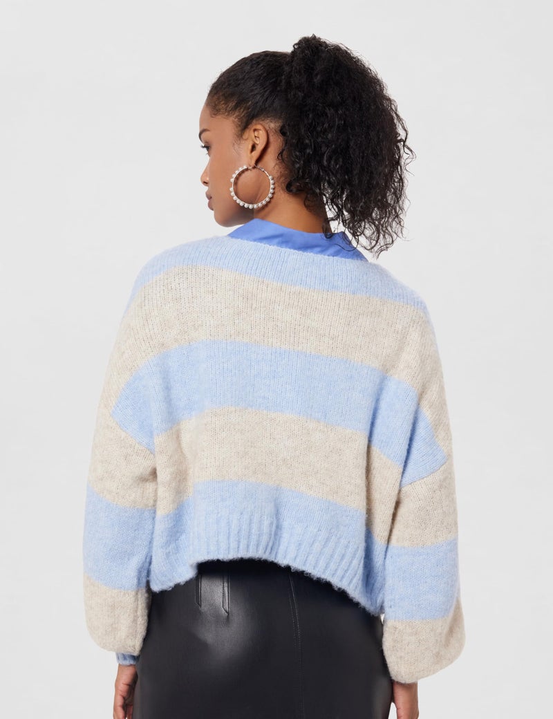 ONLY Women's Regular Fit Blue Sweater - Image 3