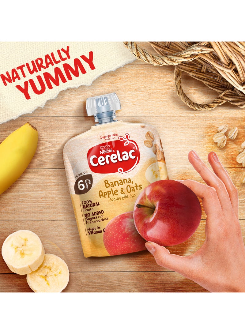 Cerelac Fruits Puree Pouch In Banana Apple And Oats 16 x 90g - Image 2