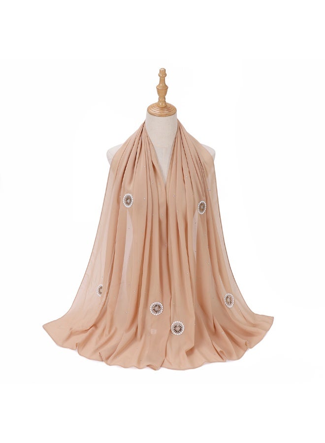 KUYING Pearl Chiffon Material New Diamond Scarf 