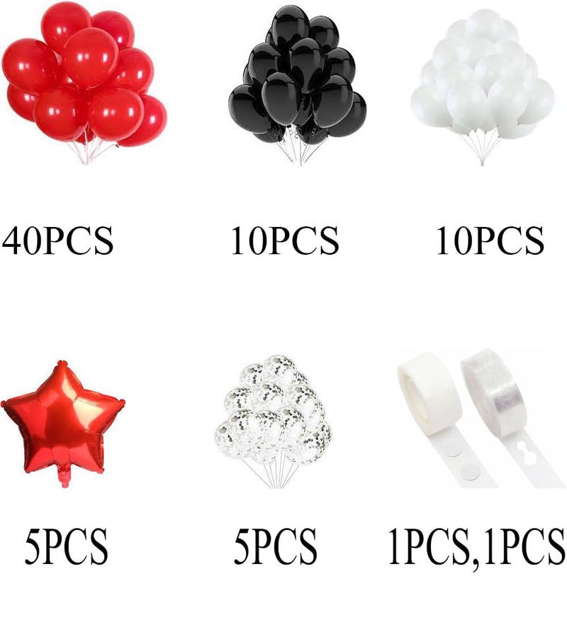 SOI Balloons For Decoration - 72Pcs | Red Balloons For Decoration Birthday | Red Balloons For Anniversary | Happy Birthday Balloons For Decoration | Valentine's Day Decoration Items - Image 2