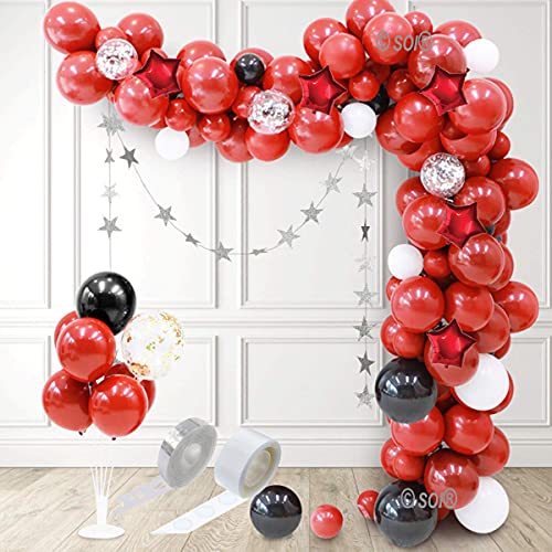 SOI Balloons For Decoration - 72Pcs | Red Balloons For Decoration Birthday | Red Balloons For Anniversary | Happy Birthday Balloons For Decoration | Valentine's Day Decoration Items - Image 1