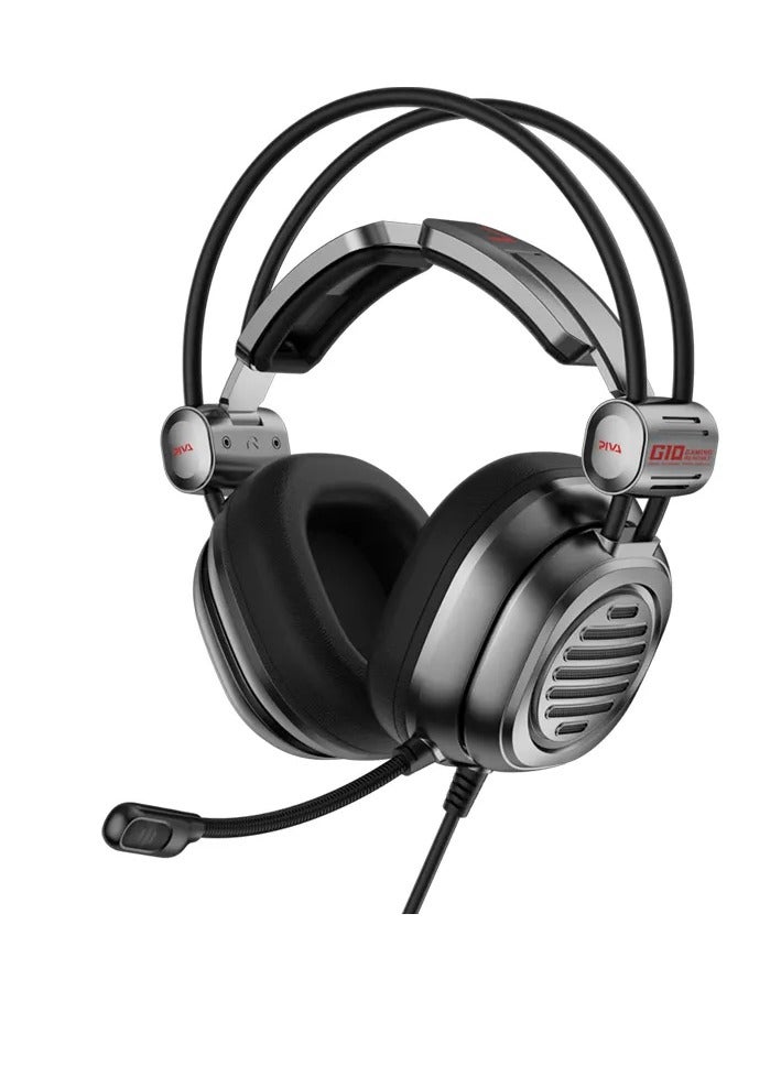 PIVA G11 Wired Headphones with 3.5mm AUX Jack Powerful 53mm audio driver delivers clear and powerful sound with fine details for an immersive audio experience while gaming Virtual channel with microphone and noise-canceling gaming headset Compatible with most devices such as PC, PlayStation, Xbox, and smartphones - Image 1