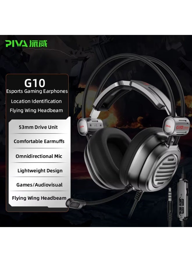 PIVA G11 Wired Headphones with 3.5mm AUX Jack Powerful 53mm audio driver delivers clear and powerful sound with fine details for an immersive audio experience while gaming Virtual channel with microphone and noise-canceling gaming headset Compatible with most devices such as PC, PlayStation, Xbox, and smartphones - Image 2